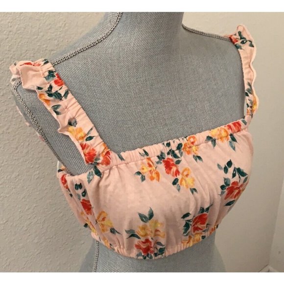 Pac Sun Me To We Sleeveless Crop Top Shirt Blouse Floral Small S Excellent - Picture 2 of 7